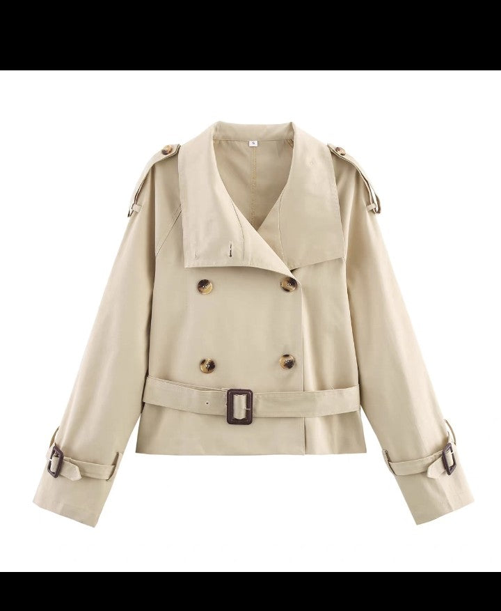 Taillierte Übergangsjacke mit Gürtel
