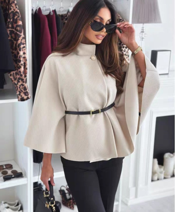 Poncho mit Taillengürtel