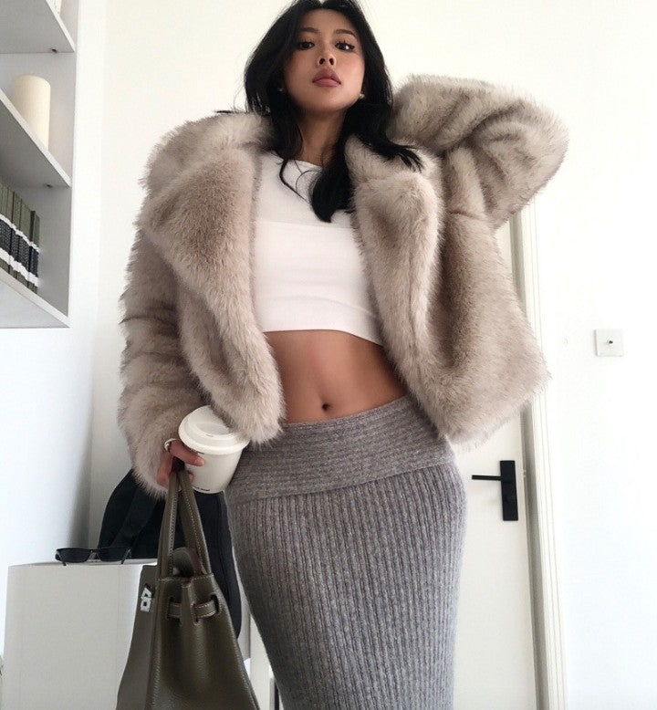 Kuscheljacke im Pelzlook