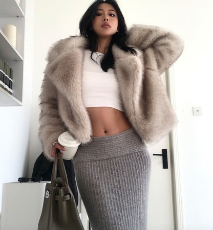 Kuscheljacke im Pelzlook