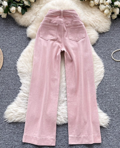 Rosé-Weitbein-Cordhose