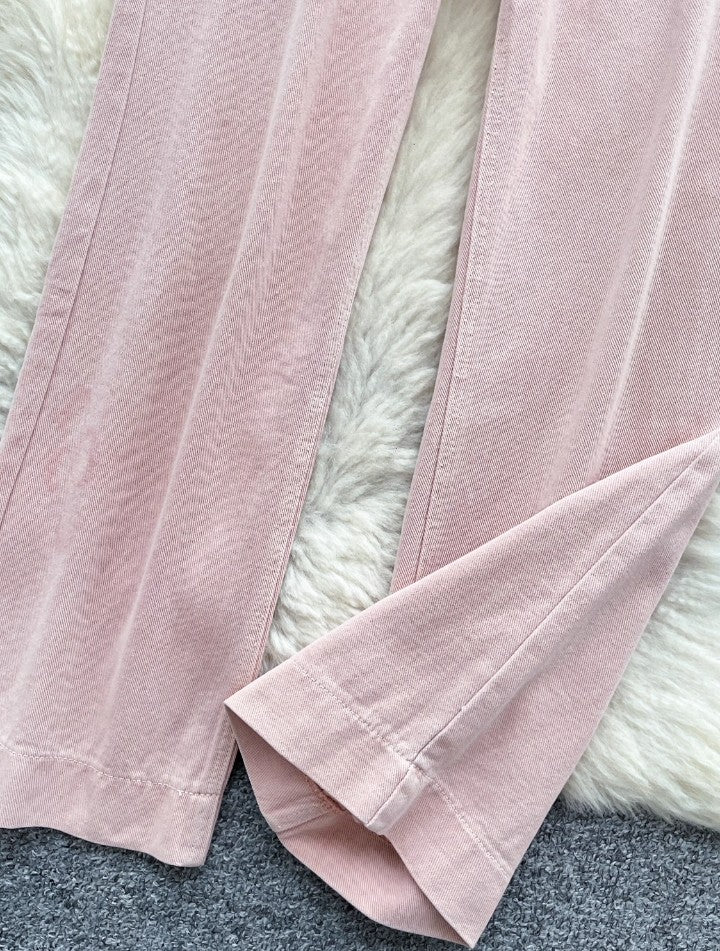 Rosé-Weitbein-Cordhose