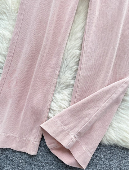 Rosé-Weitbein-Cordhose