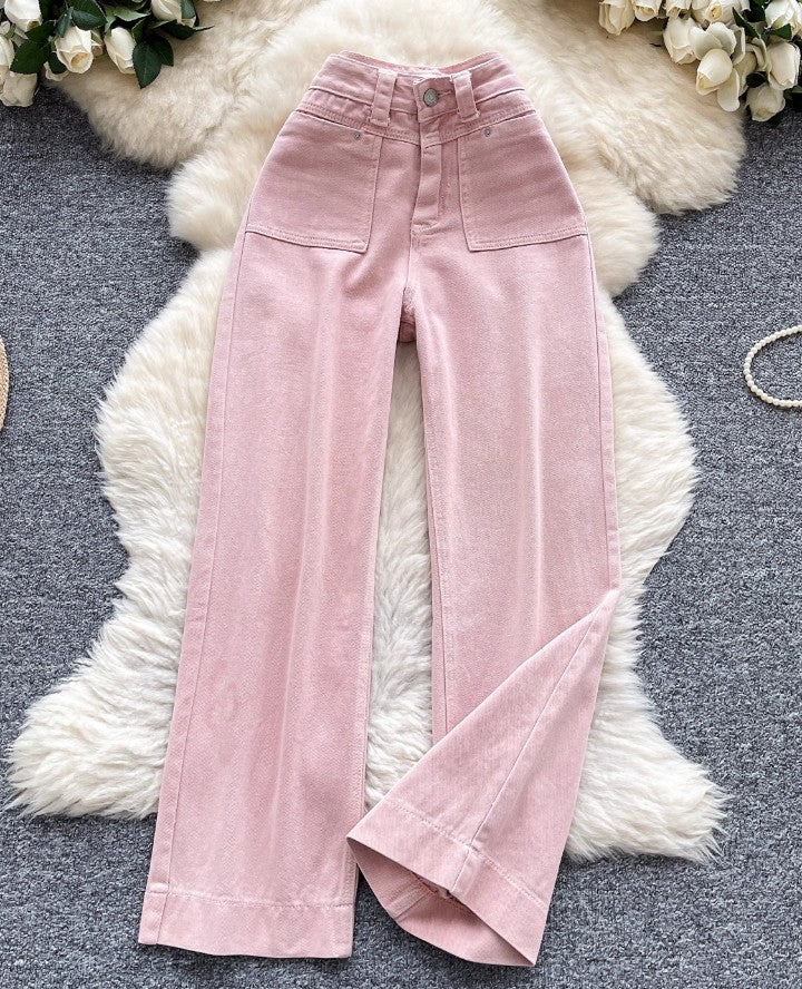 Rosé-Weitbein-Cordhose