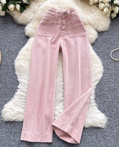 Rosé-Weitbein-Cordhose