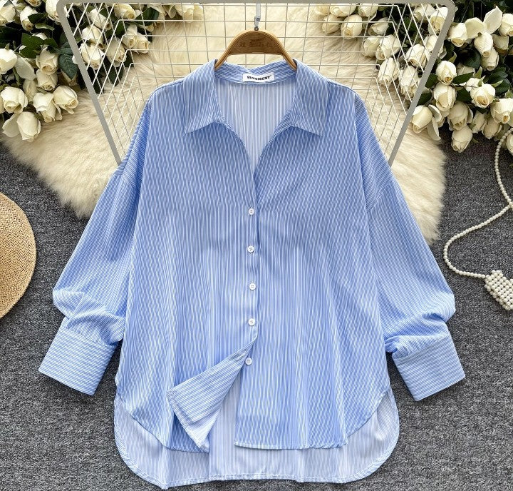 Gestreifte Oversize-Bluse