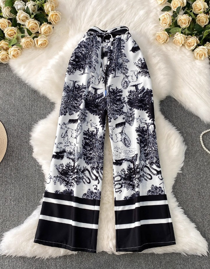 Lockere Hose mit Printdesign