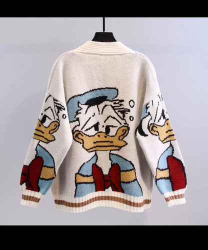 Lustige Strickjacke im Comic-Style