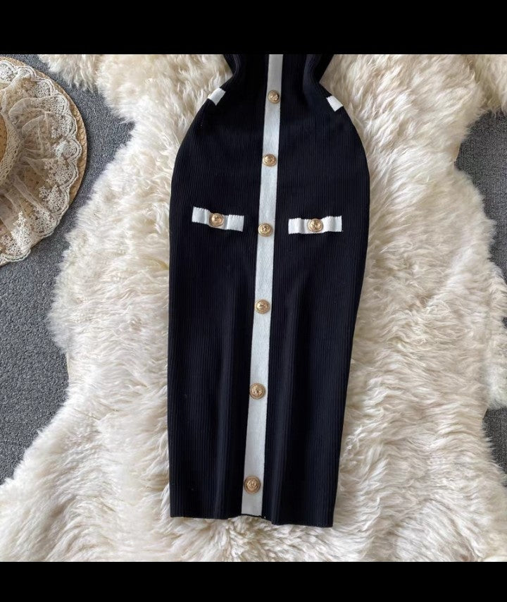 Ärmelloses Strickkleid