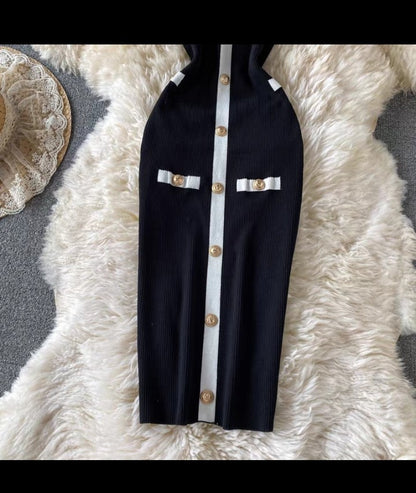 Ärmelloses Strickkleid