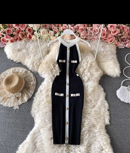 Ärmelloses Strickkleid