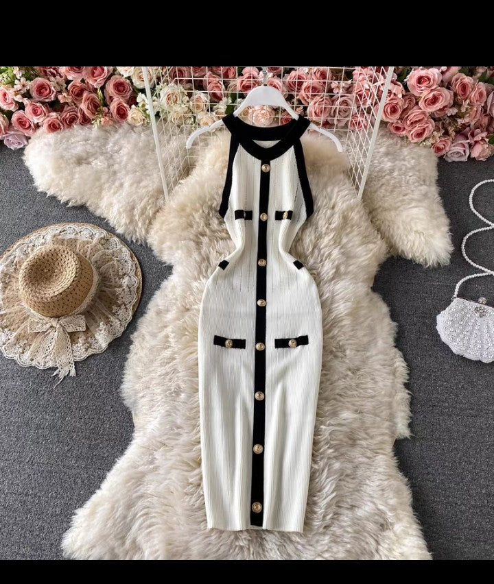 Ärmelloses Strickkleid