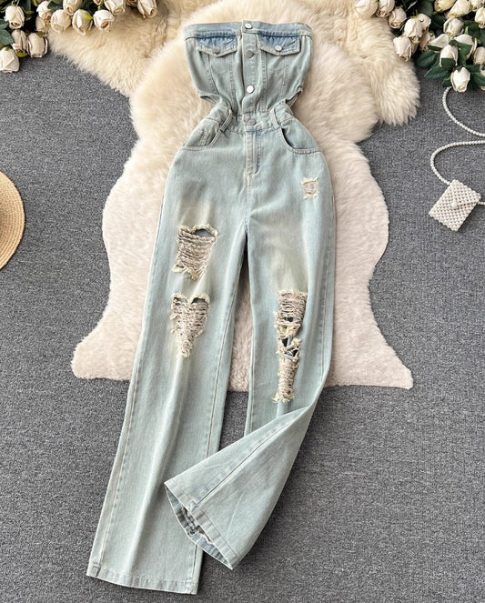 Corsage-Jeans mit Vintage-Look